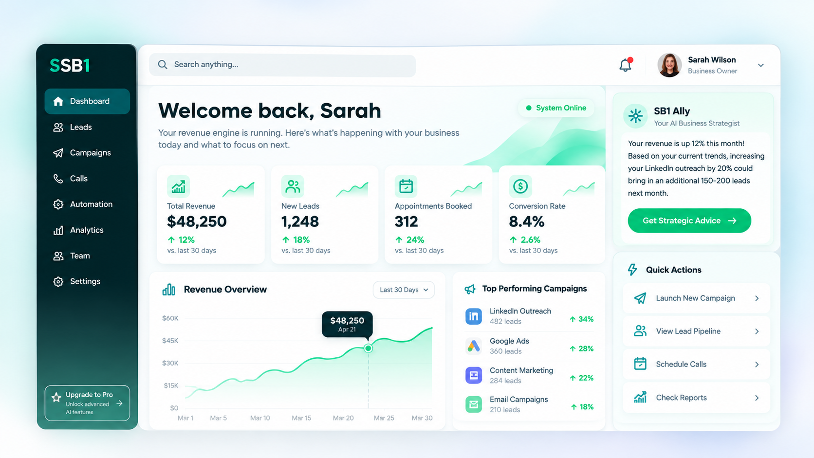 SB1 dashboard